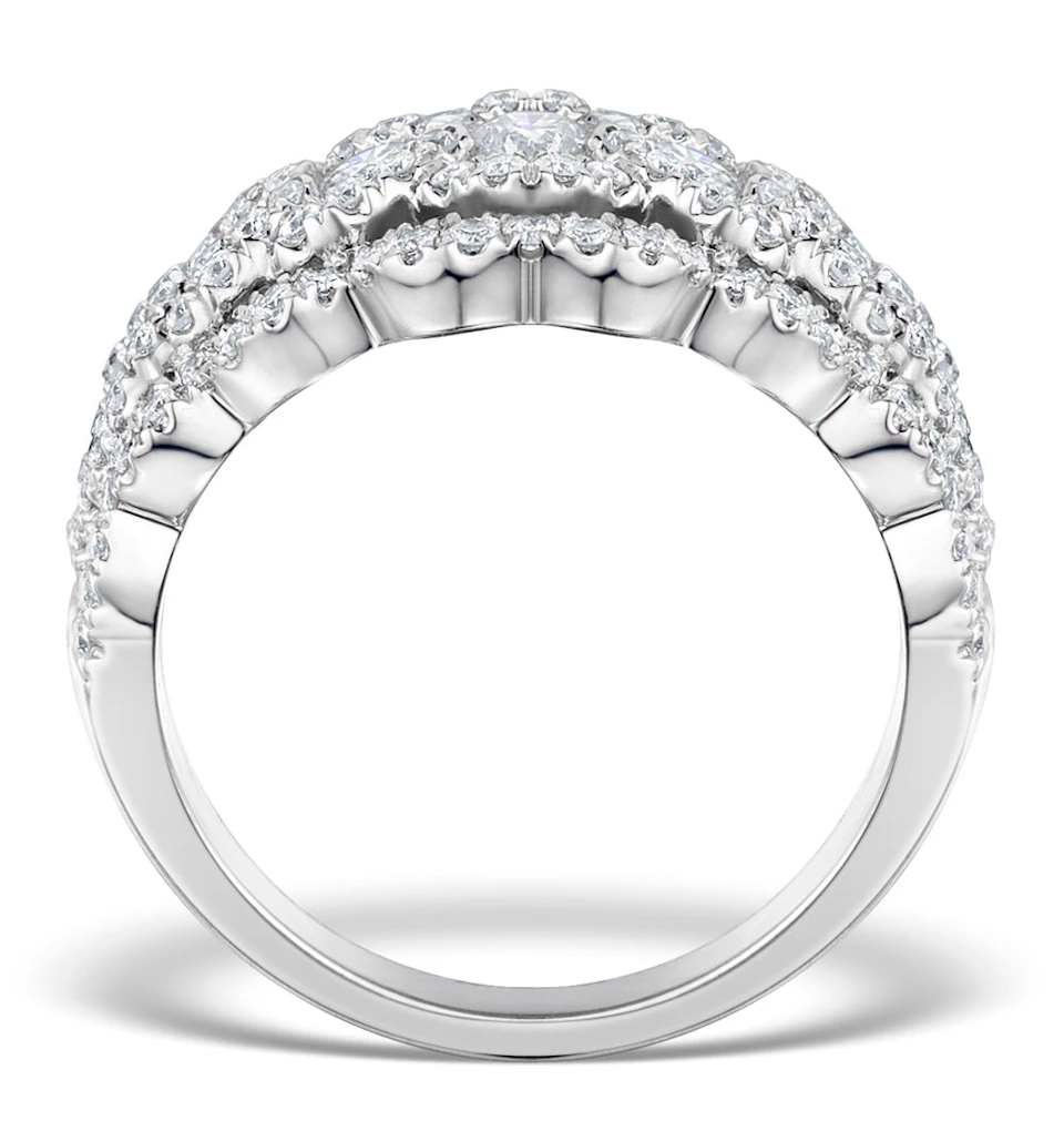 Lab Diamond Art Deco 9K White Gold Ring 1.25CT H/Si - N4544Y