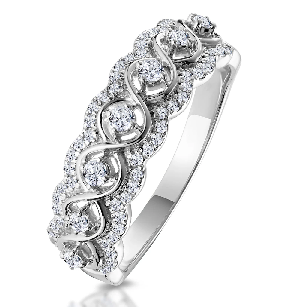 Ariane Diamond Half Eternity Ring 0.40ct Set in 18K White Gold