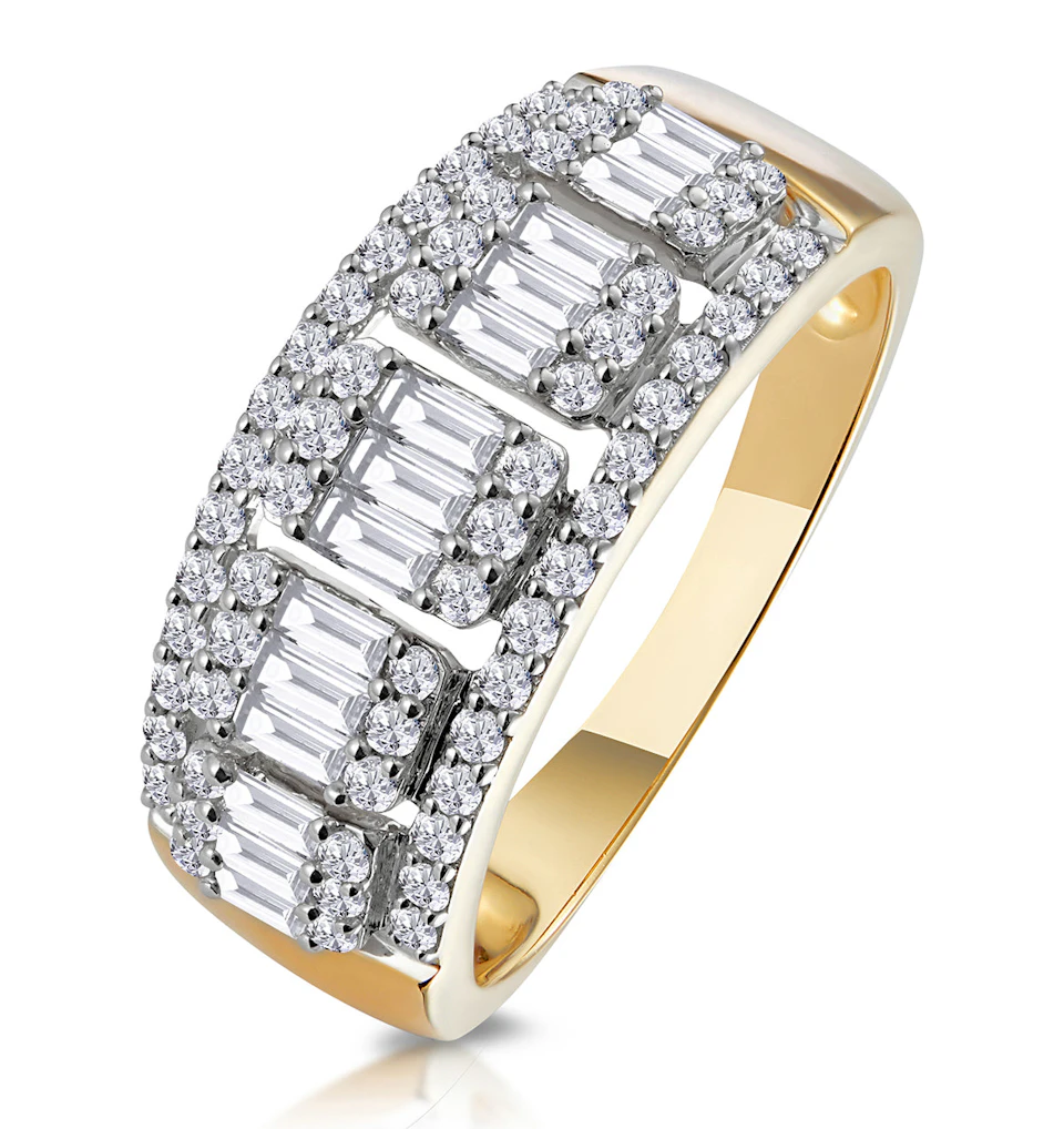 0.85ct Diamond Asteria Collection Baguette Eternity Ring in 18K Gold