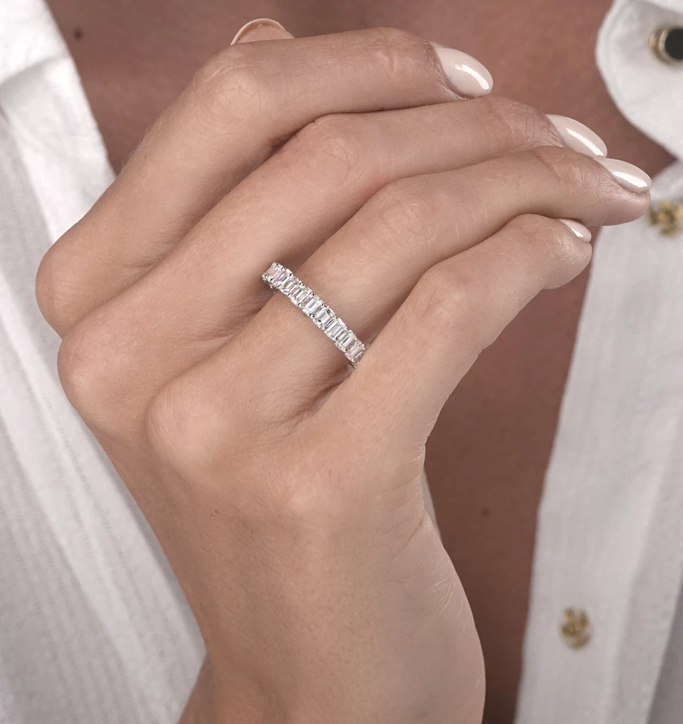 1.35ct Asteria Baguette Eternity Diamond Ring in 18K White Gold