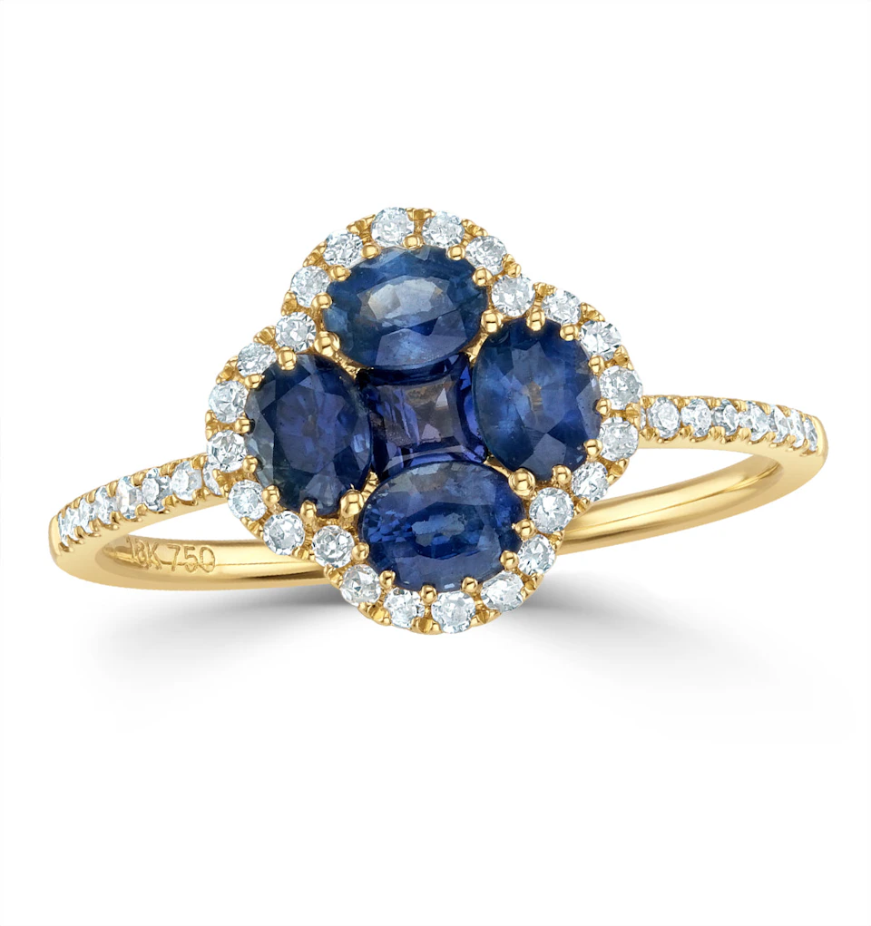 Sapphire 1.31ct And Diamond 18K Yellow Gold Alegria Ring