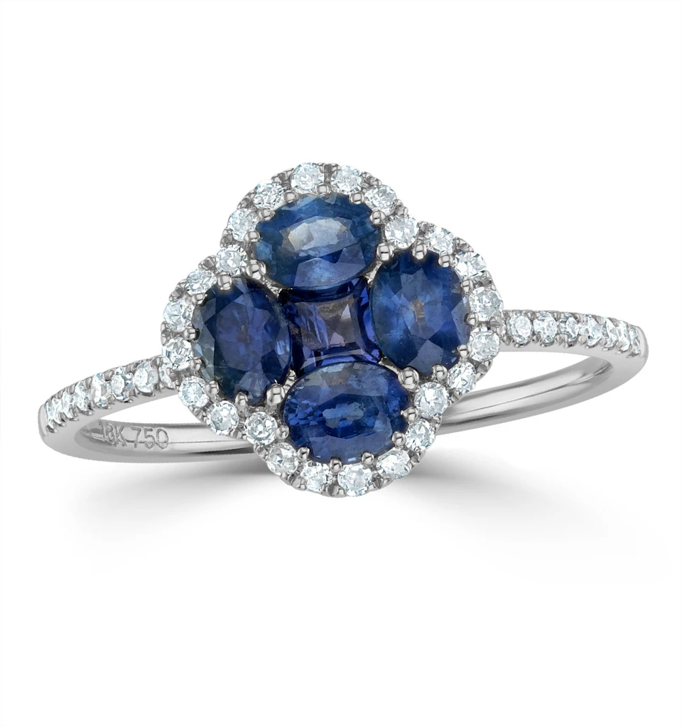 Sapphire 1.31ct And Diamond 18K White Gold Alegria Ring