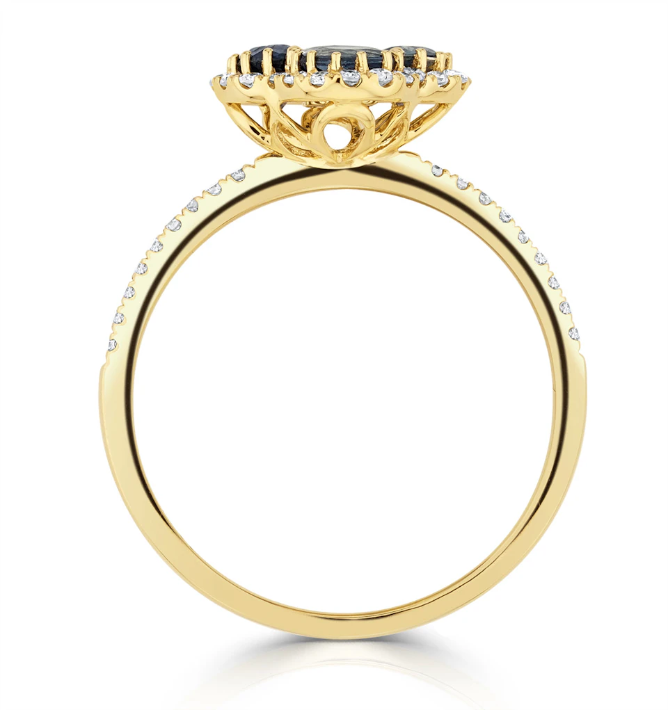 Alegria 1.31ct Sapphire and Lab Diamond Ring in 9K Yellow Gold