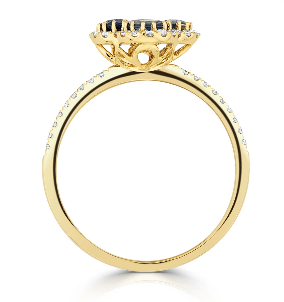 Sapphire 1.31ct And Diamond 18K Yellow Gold Alegria Ring