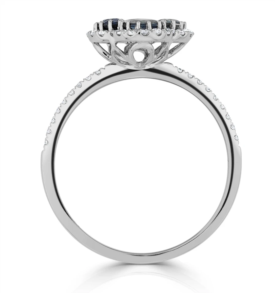 Sapphire 1.31ct And Diamond 18K White Gold Alegria Ring