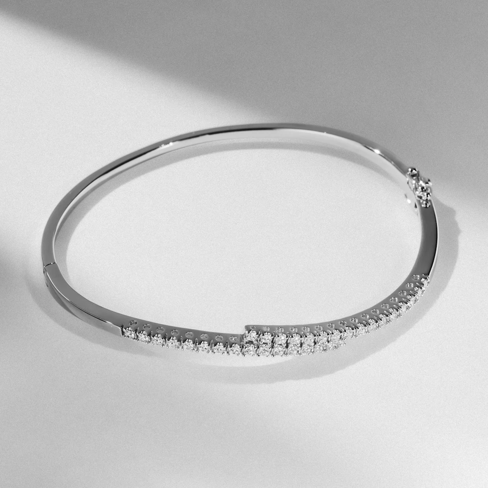 Diamond Bangle 0.50ct 9K White Gold