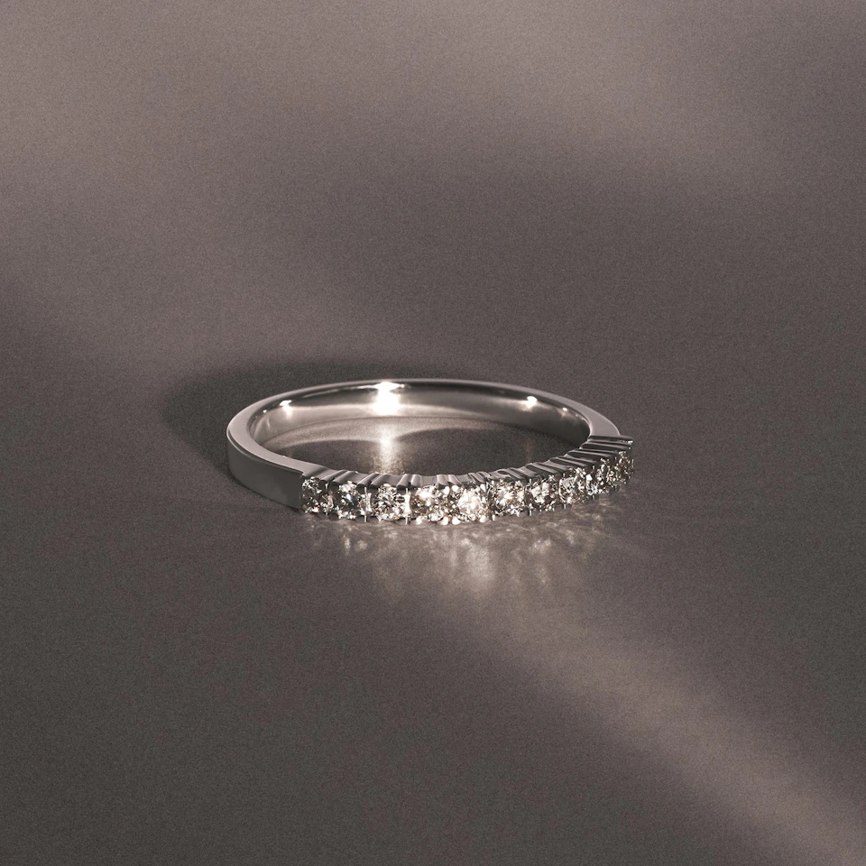 Half Eternity Ring 0.30CT Lab Diamond 9K White Gold