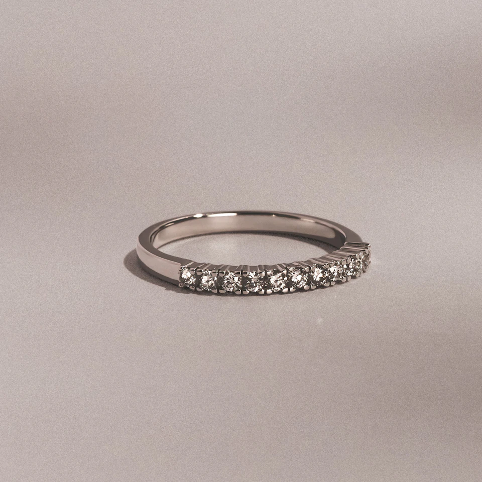 Twilight Lab Diamond 0.30ct H/SI Half Eternity Ring in 925 Silver
