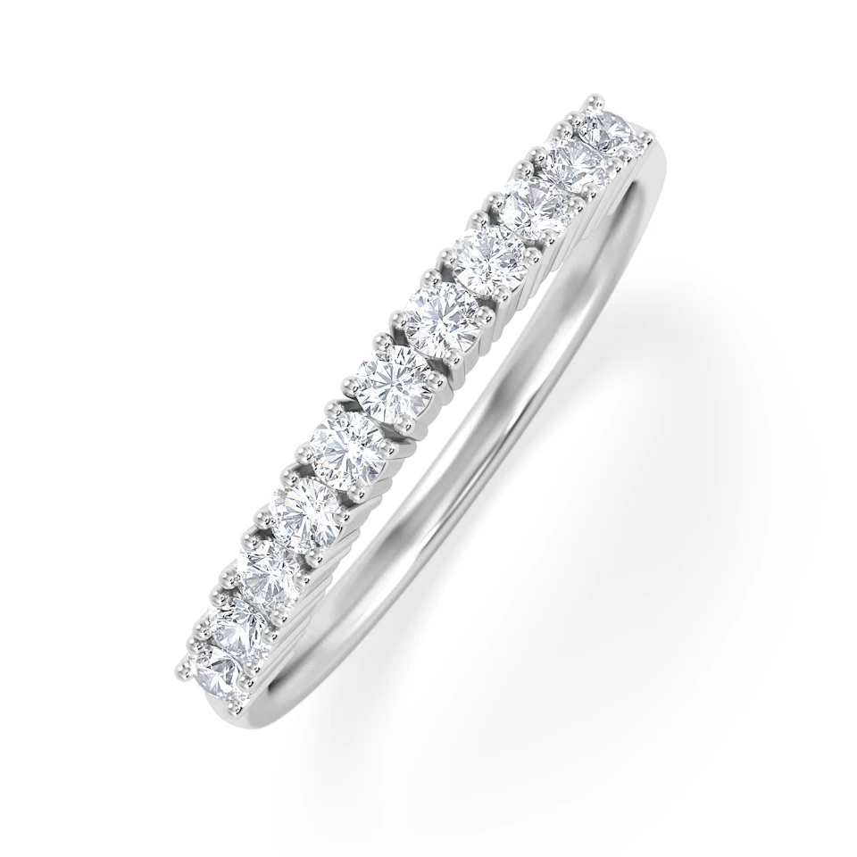 Twilight Lab Diamond 0.30ct H/SI Half Eternity Ring in 925 Silver