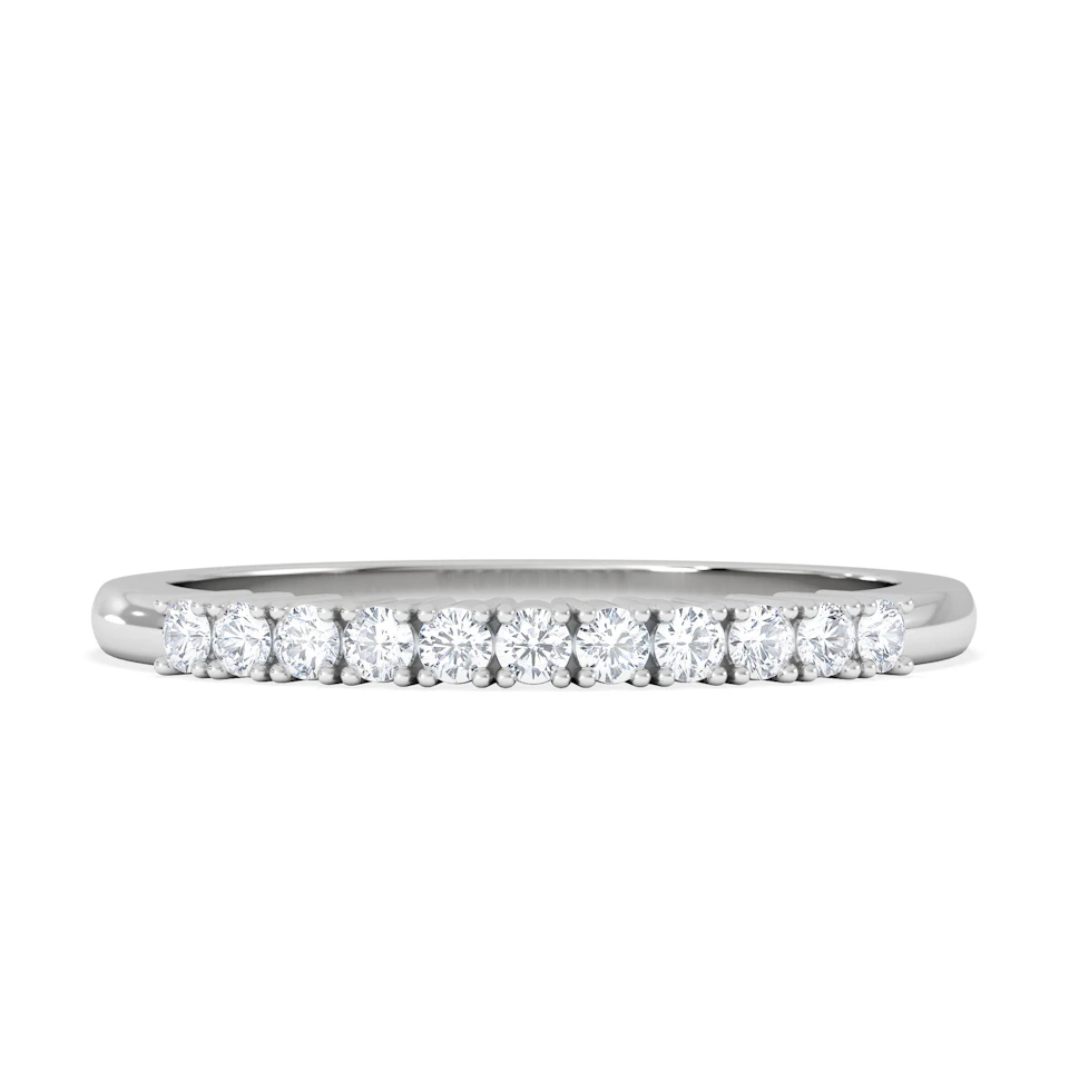 Half Eternity Ring 0.15CT Claw Set Lab Diamond 9K White Gold