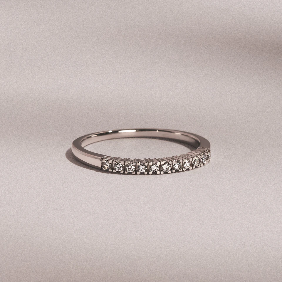Twilight Lab Diamond 0.15ct H/SI Half Eternity Ring in 925 Silver
