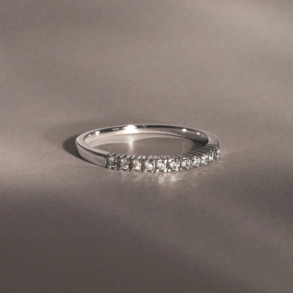 Twilight Lab Diamond 0.15ct H/SI Half Eternity Ring in 925 Silver
