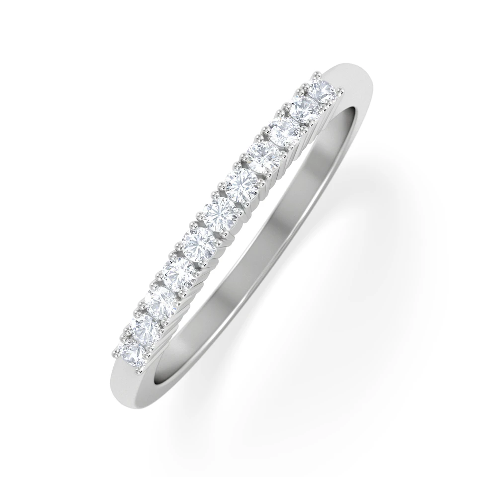 Half Eternity Ring 0.15CT Claw Set Lab Diamond 9K White Gold