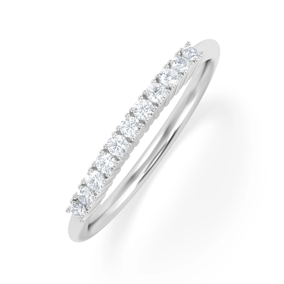 Twilight Lab Diamond 0.15ct H/SI Half Eternity Ring in 925 Silver