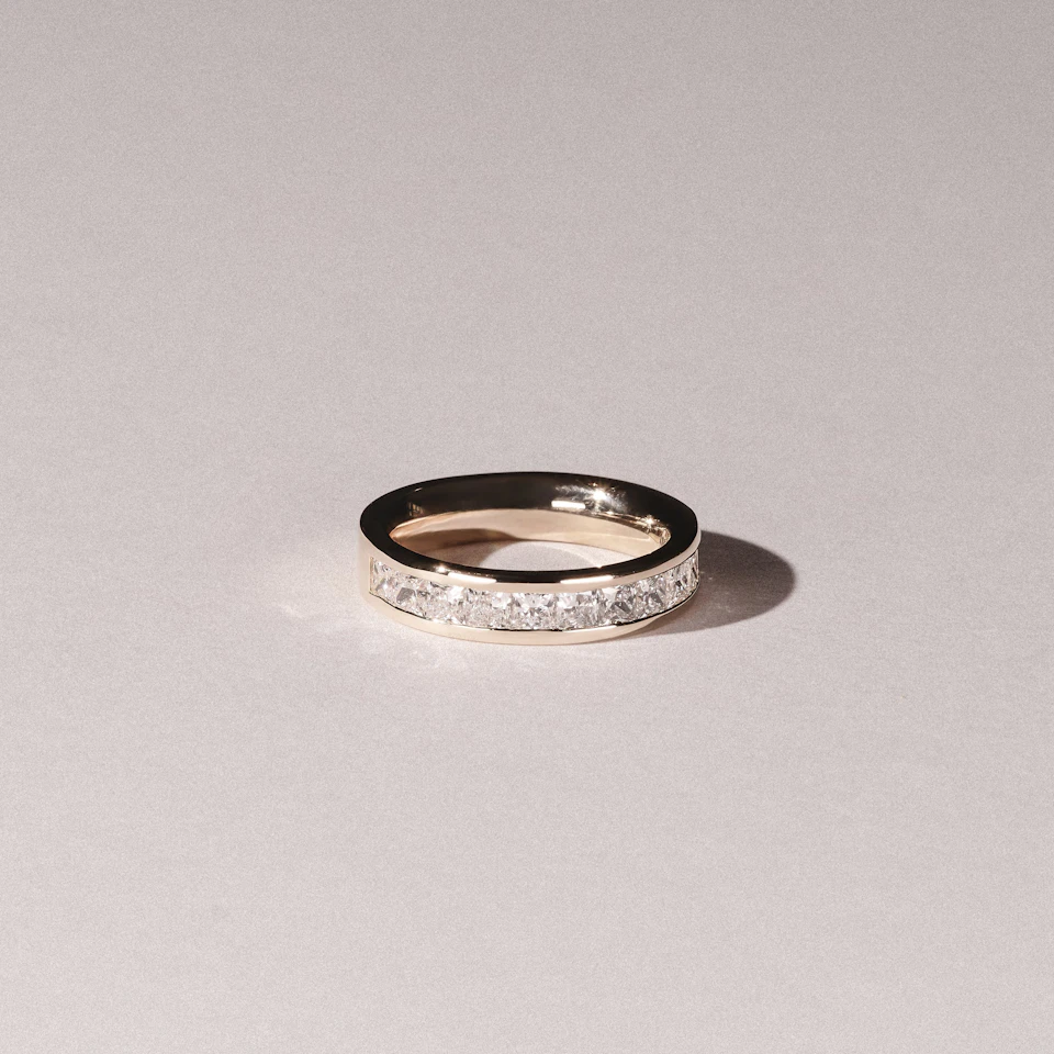 Eterna Lab Diamond Princess Cut Half Eternity Ring 1.50ct F/VS in 9K Gold