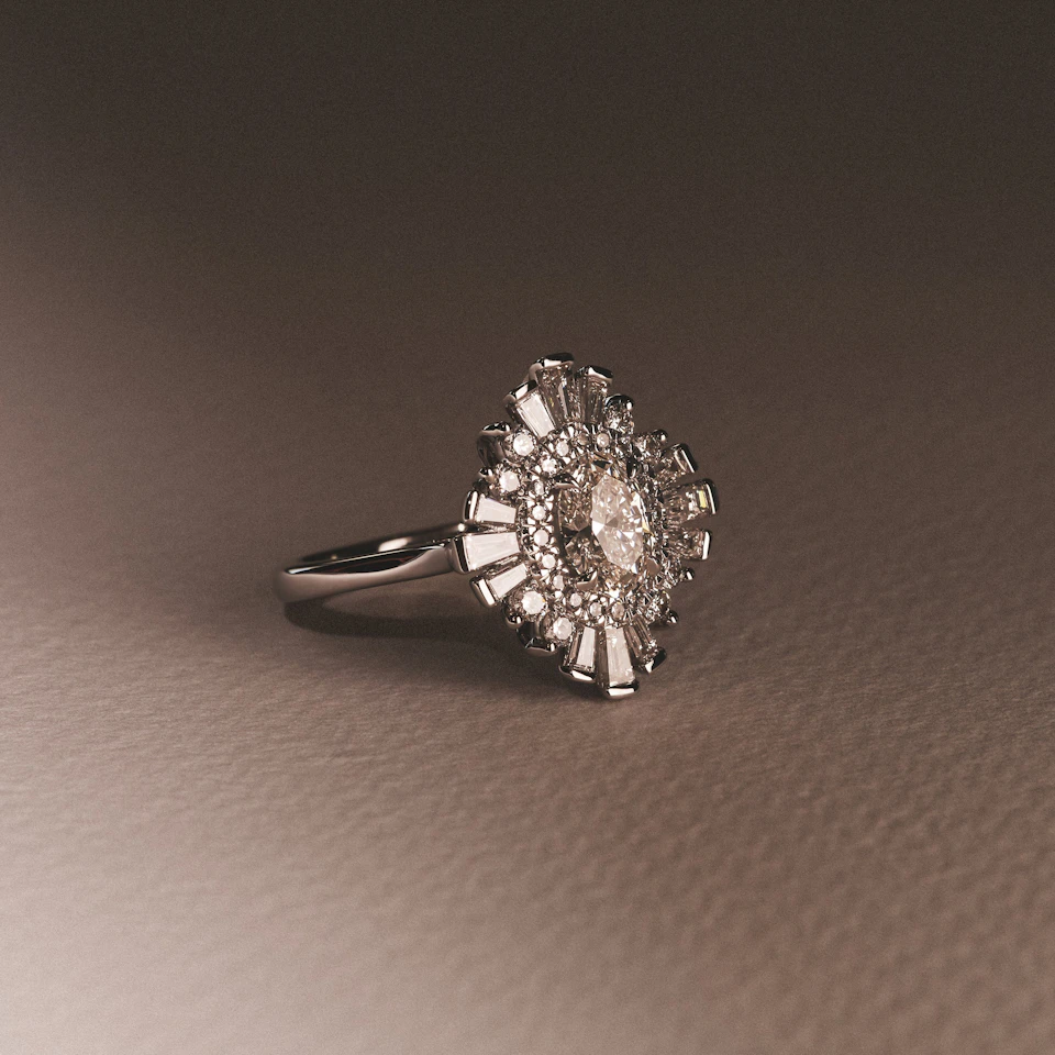 The Radiance Lab Diamond Ring 2.00ct H/SI Set in 9K White Gold