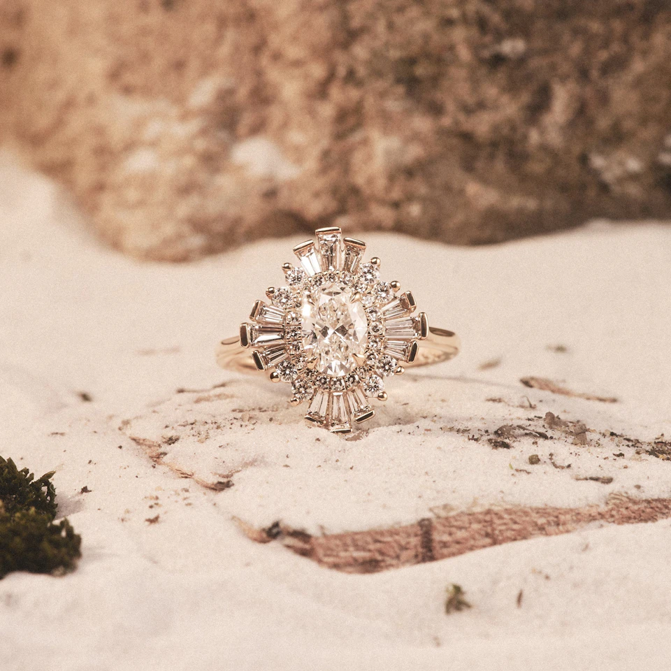 The Radiance Lab Diamond Ring 0.52ct H/SI Set in 18K Gold Vermeil