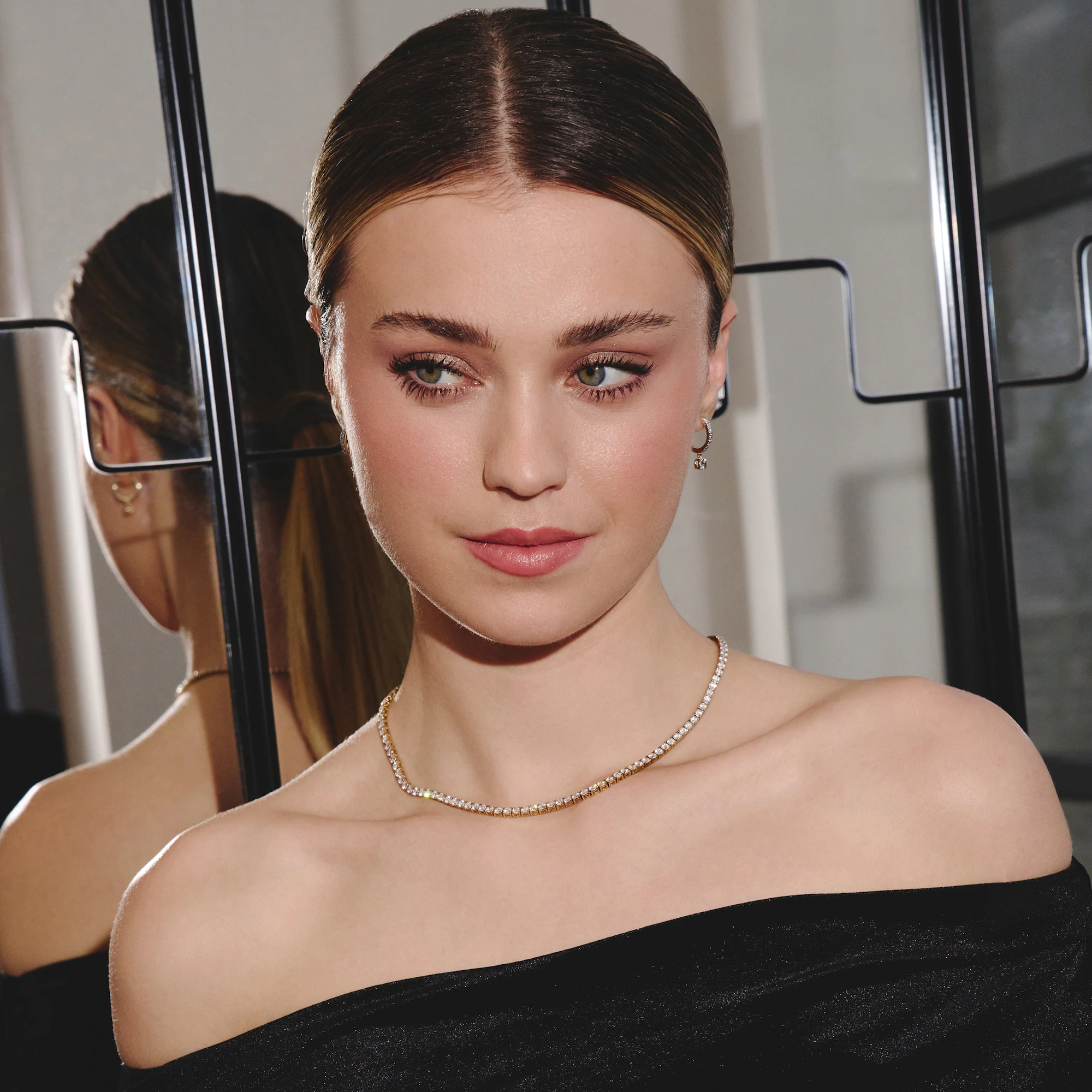 Stellato Hoop Drop Lab Diamond Earrings 1.00ct in 9K Gold