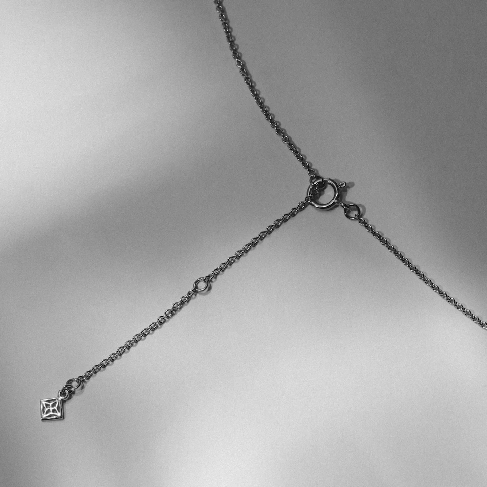 Love Letter Initial B Lab Diamond Necklace set in 9K White Gold