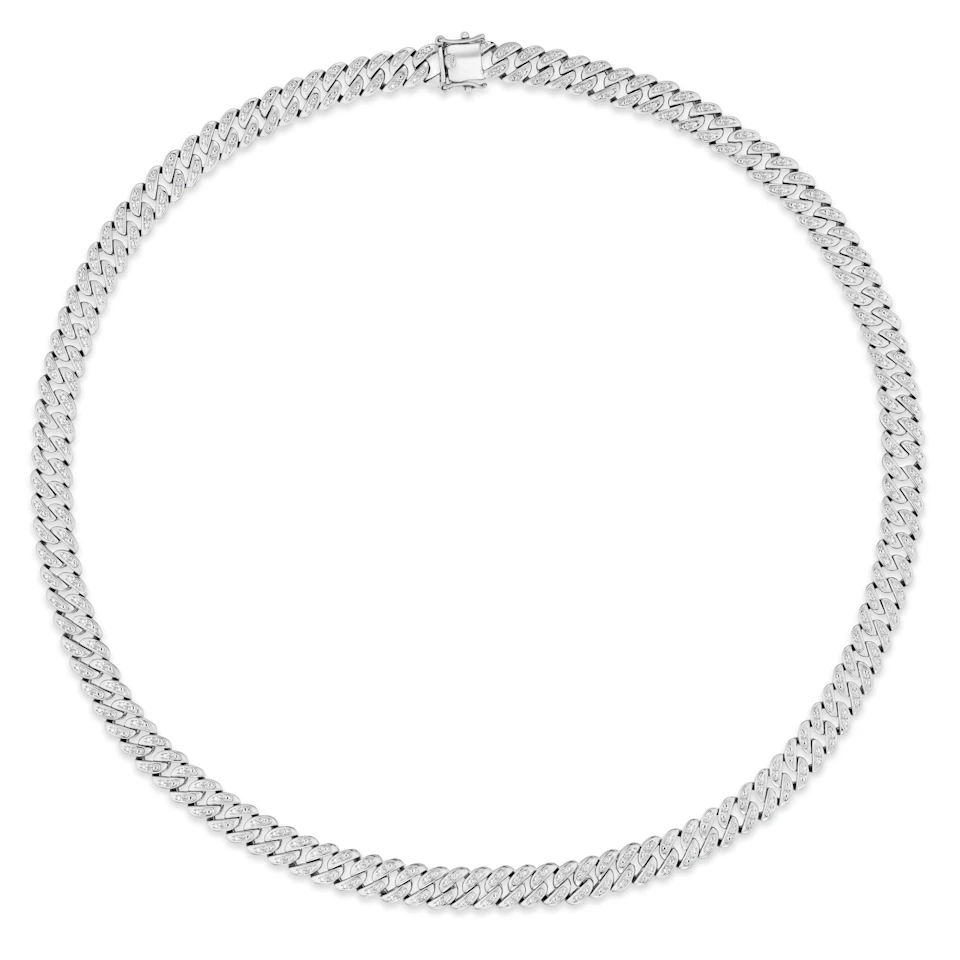 21 Inch Havana Cuban Lab Diamond Necklace 1.20ct Set in 925 Silver
