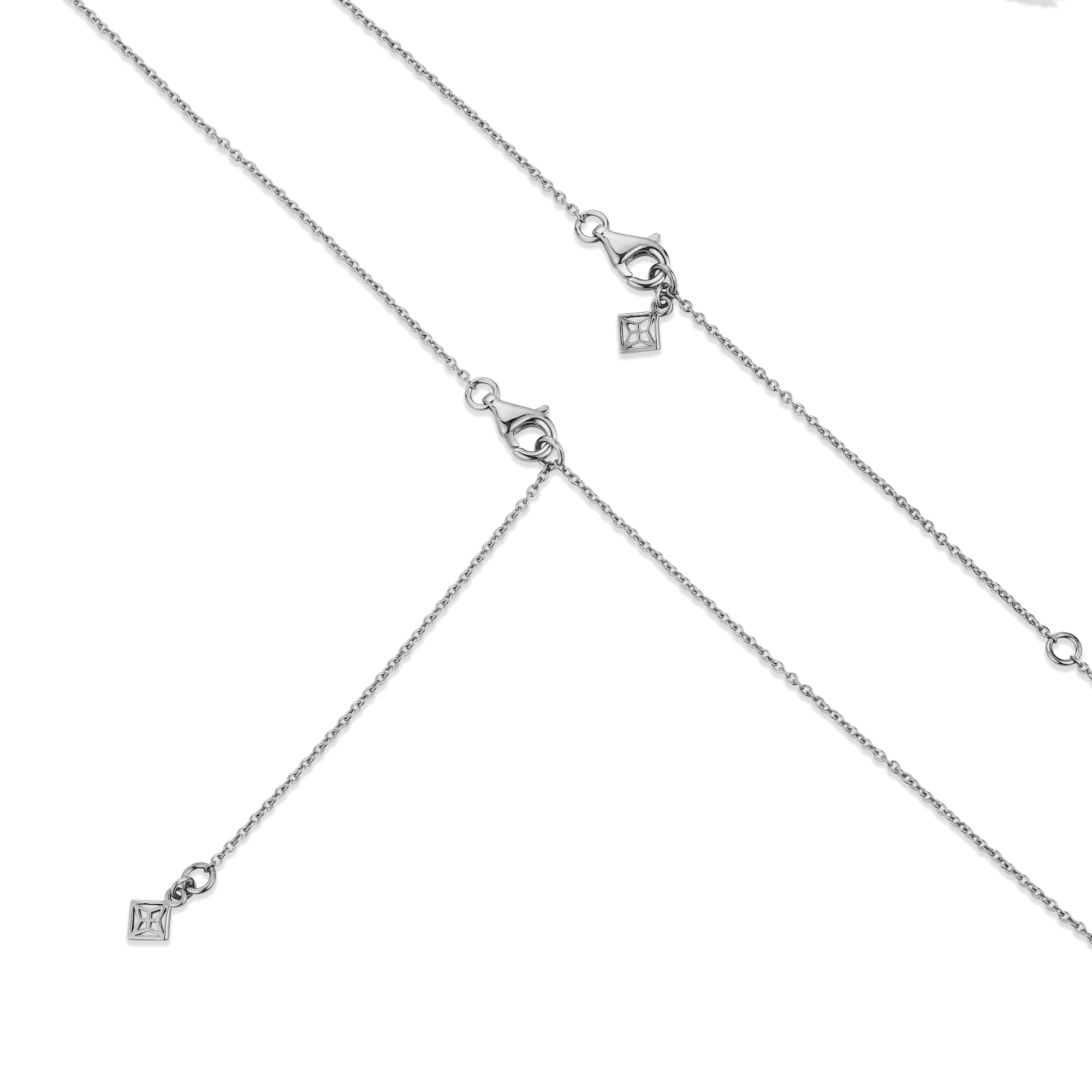 Wanderlust Floating Pear Cut Lab Diamond Solitaire Necklace 2.00ct H/SI in 9K White Gold