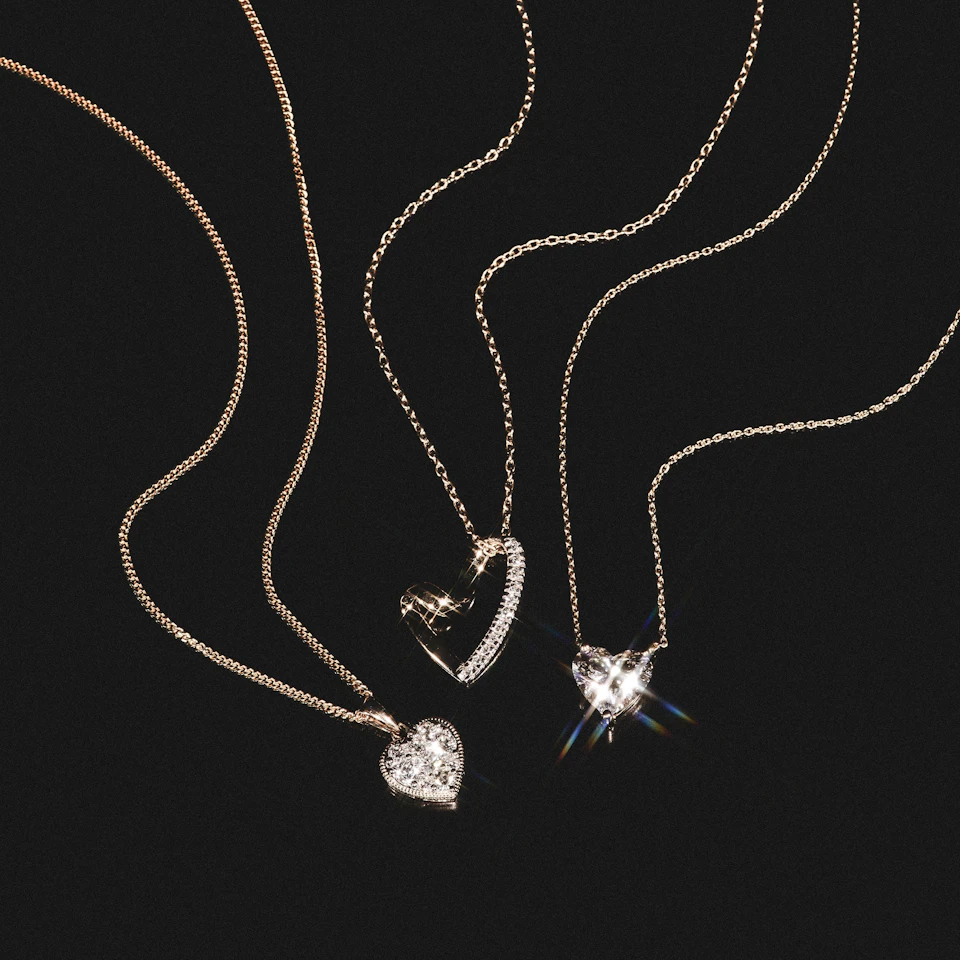 Wanderlust Floating Heart Cut Lab Diamond Solitaire Necklace 1.00ct H/SI in 9K White Gold