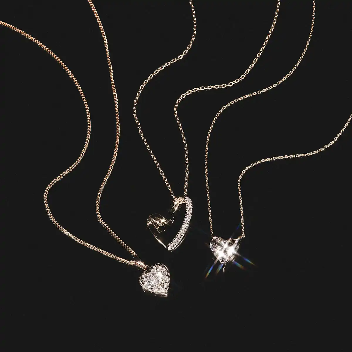 Wanderlust Floating Heart Cut Lab Diamond Solitaire Necklace 2.00ct H/SI in 9K Gold