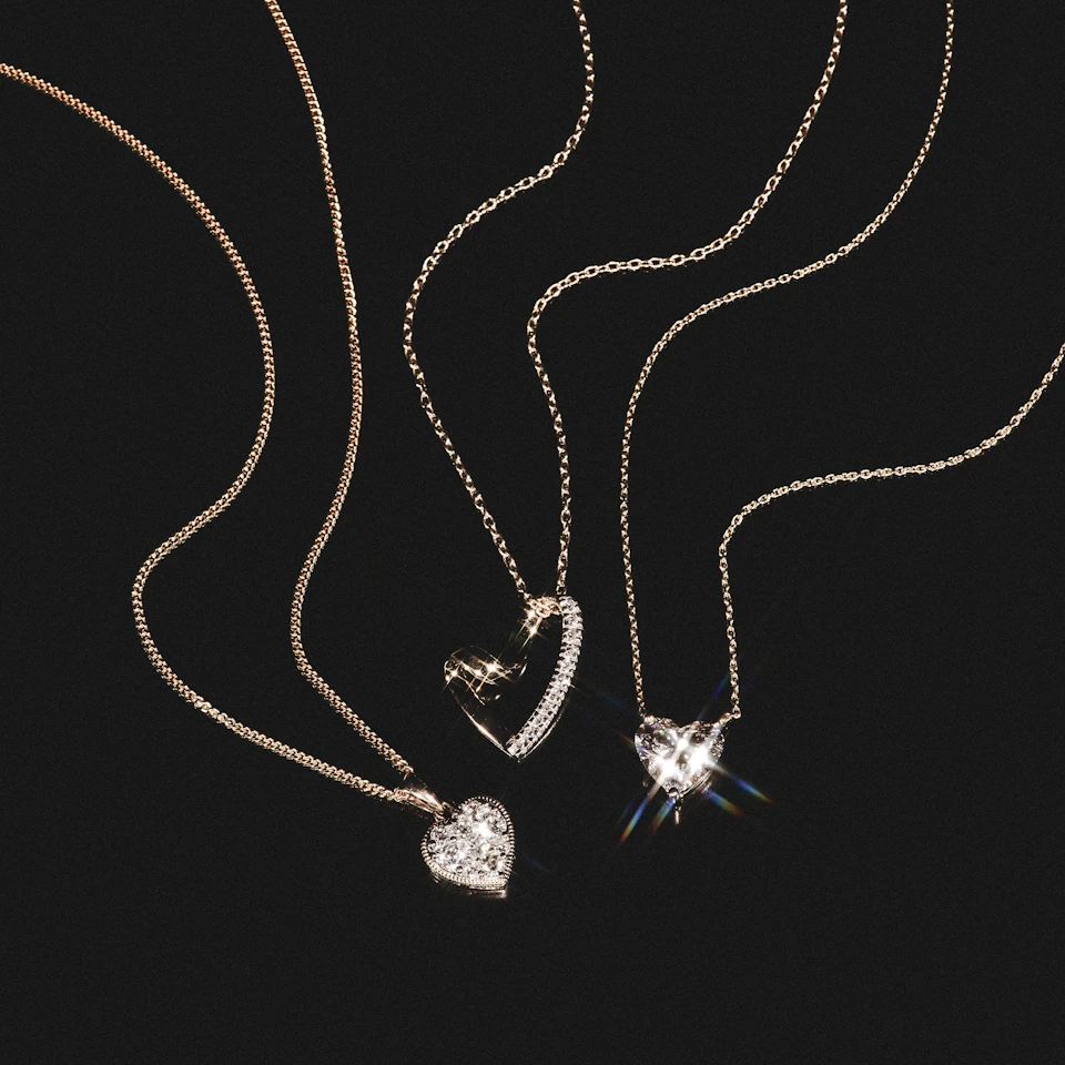 Wanderlust Floating Heart Cut Lab Diamond Solitaire Necklace 2.00ct H/SI in 9K White Gold