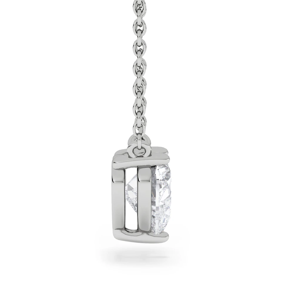 Wanderlust Floating Heart Cut Lab Diamond Solitaire Necklace 1.00ct H/SI in 9K White Gold
