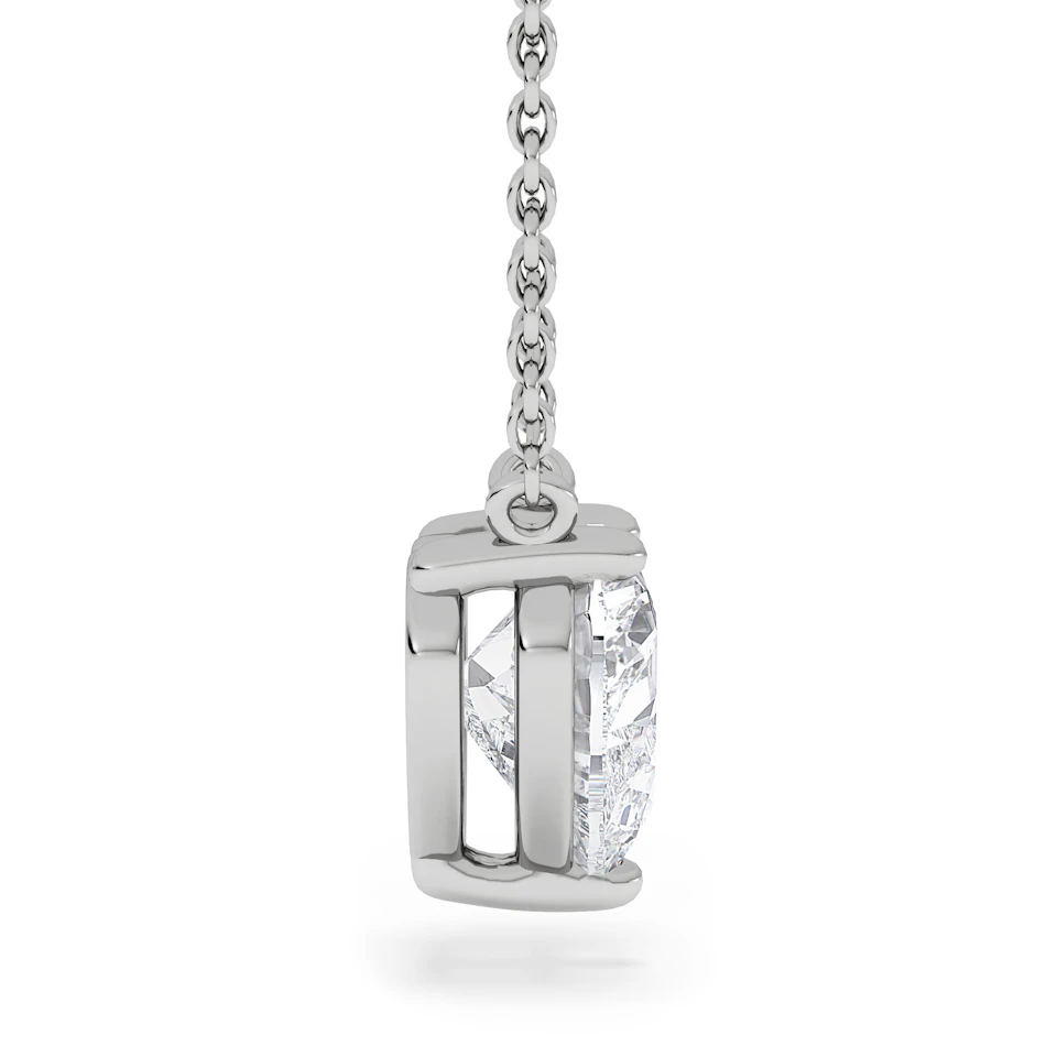 Wanderlust Floating Heart Cut Lab Diamond Solitaire Necklace 1.50ct H/SI in 9K White Gold
