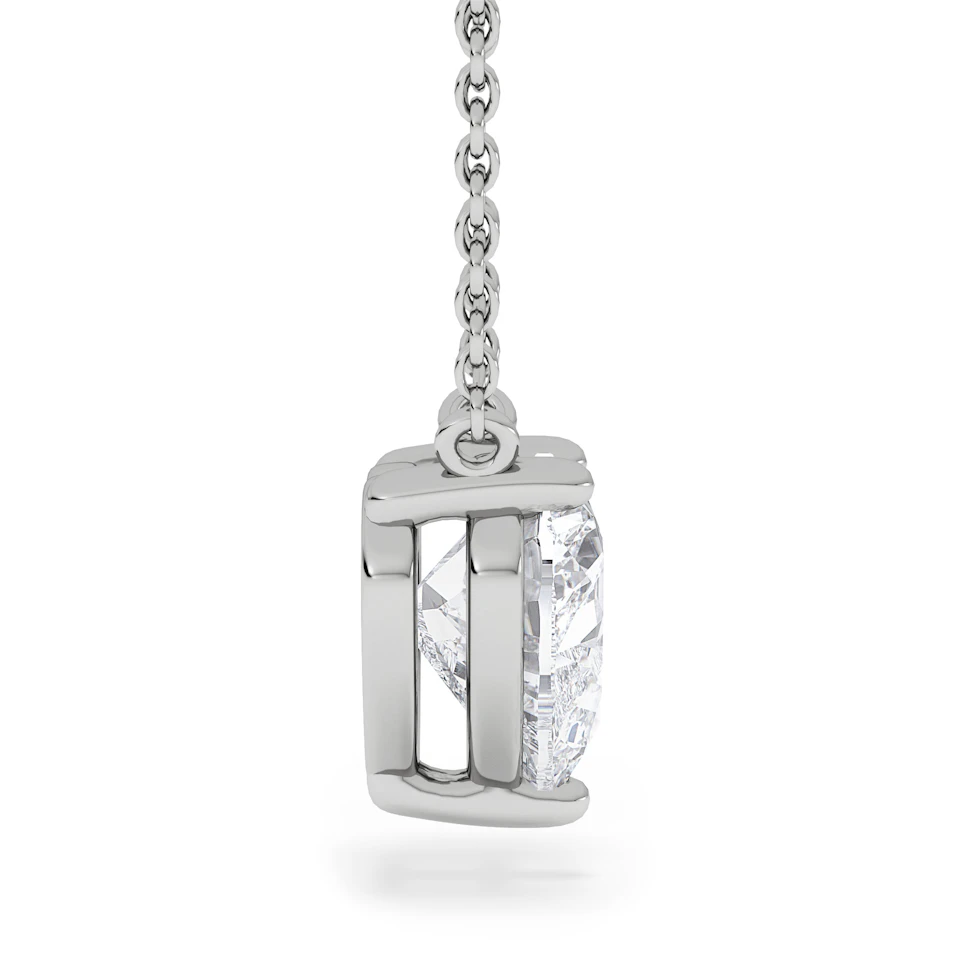 Wanderlust Floating Heart Cut Lab Diamond Solitaire Necklace 2.00ct H/SI in 9K White Gold