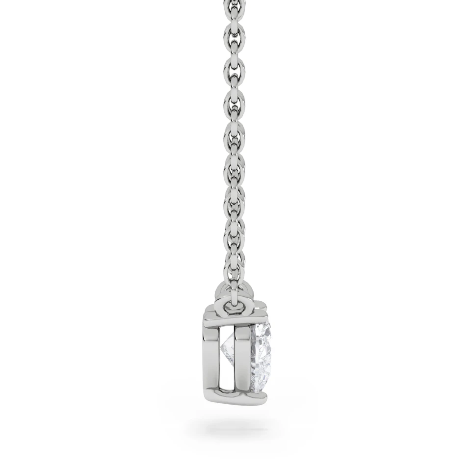 Wanderlust Floating Heart Cut Lab Diamond Solitaire Necklace 0.25ct H/SI in 925 Silver