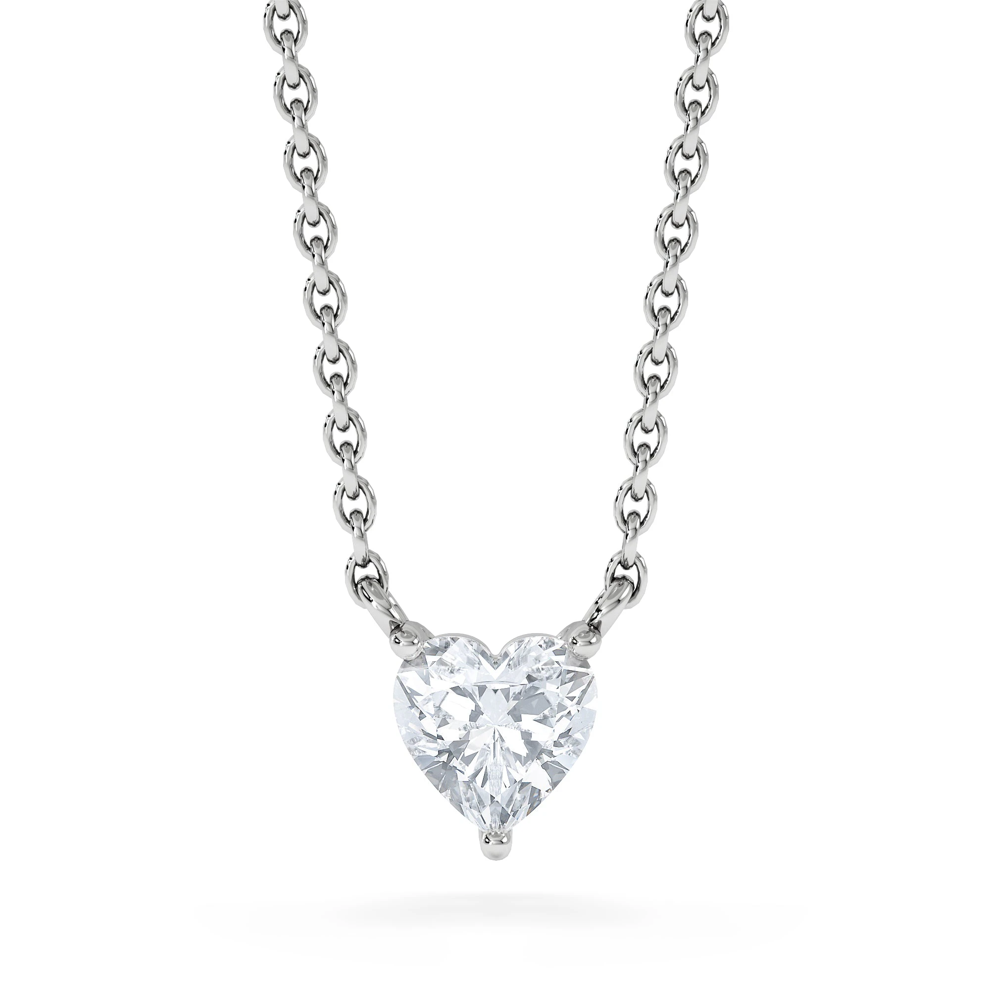 Wanderlust Floating Heart Cut Lab Diamond Solitaire Necklace 0.33ct H/SI in 925 Silver