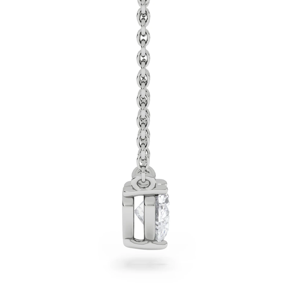 Wanderlust Floating Heart Cut Lab Diamond Solitaire Necklace 0.33ct H/SI in 925 Silver