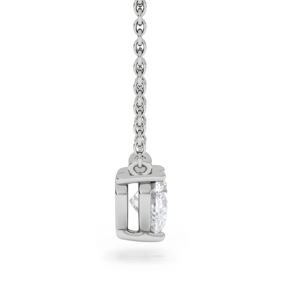 Wanderlust Floating Heart Cut Lab Diamond Solitaire Necklace 0.50ct H/SI in 9K White Gold
