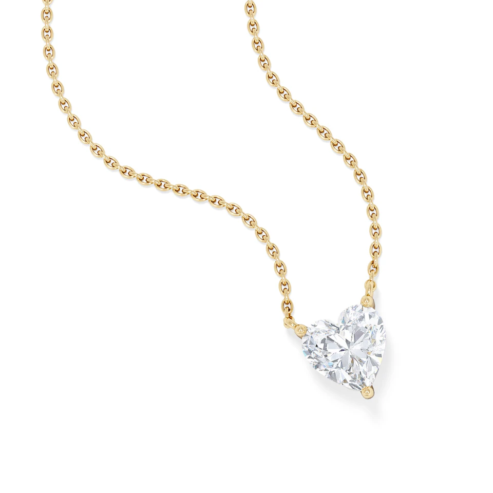 Wanderlust Floating Heart Cut Lab Diamond Solitaire Necklace 1.00ct H/SI in 9K Gold