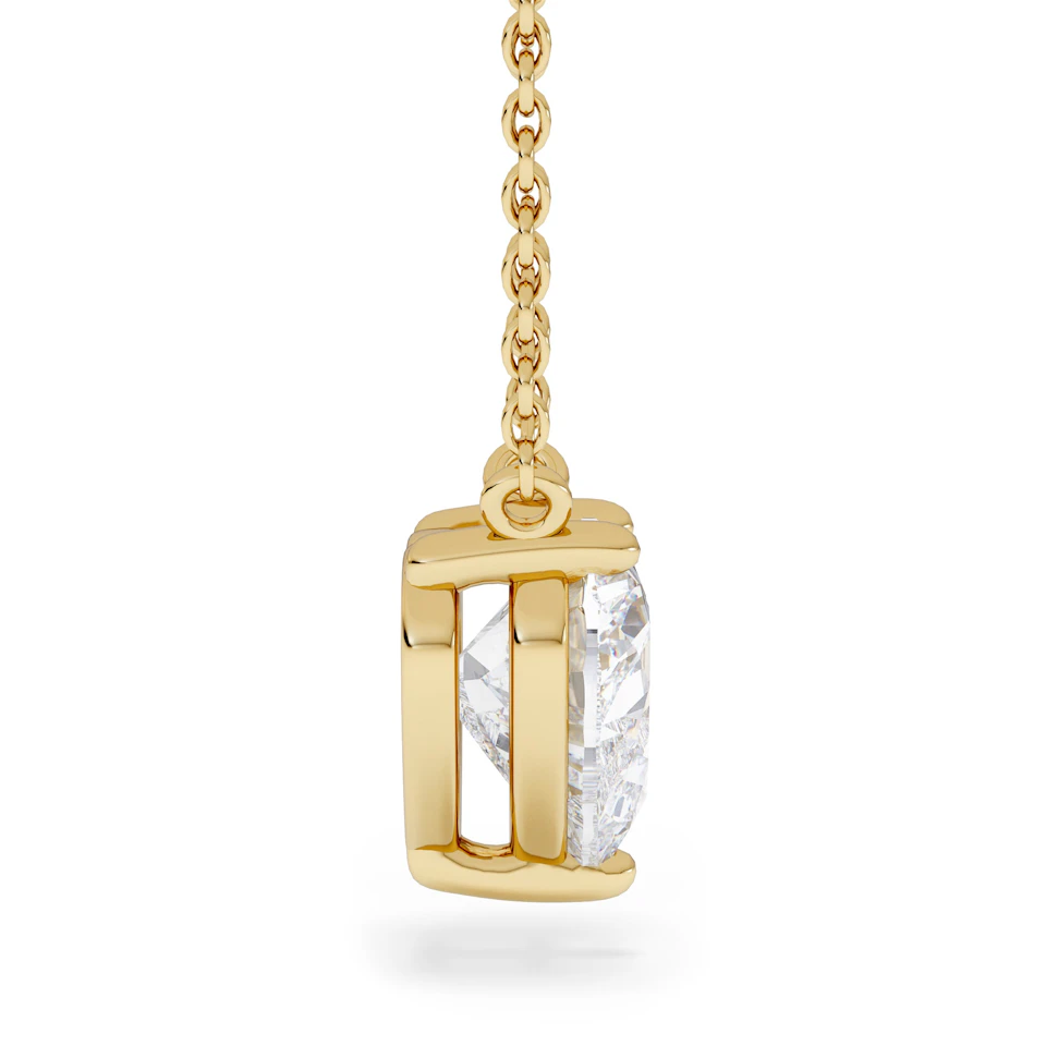 Wanderlust Floating Heart Cut Lab Diamond Solitaire Necklace 1.50ct H/SI in 9K Gold