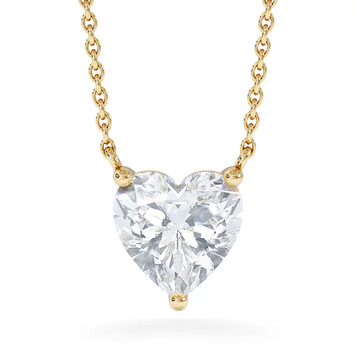 Wanderlust Floating Heart Cut Lab Diamond Solitaire Necklace 2.00ct H/SI in 9K Gold