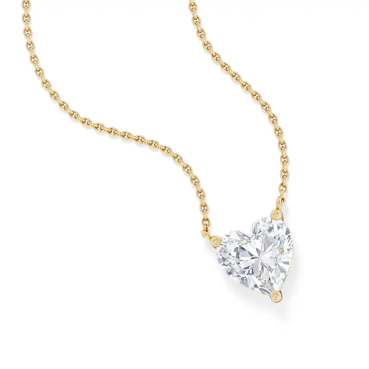 Wanderlust Floating Heart Cut Lab Diamond Solitaire Necklace 2.00ct H/SI in 9K Gold