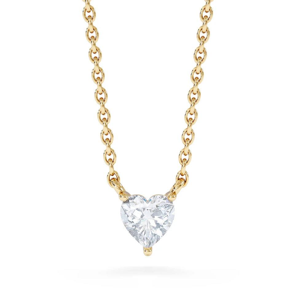 Wanderlust Floating Heart Cut Lab Diamond Solitaire Necklace 0.25ct H/SI in 18K Gold Vermeil