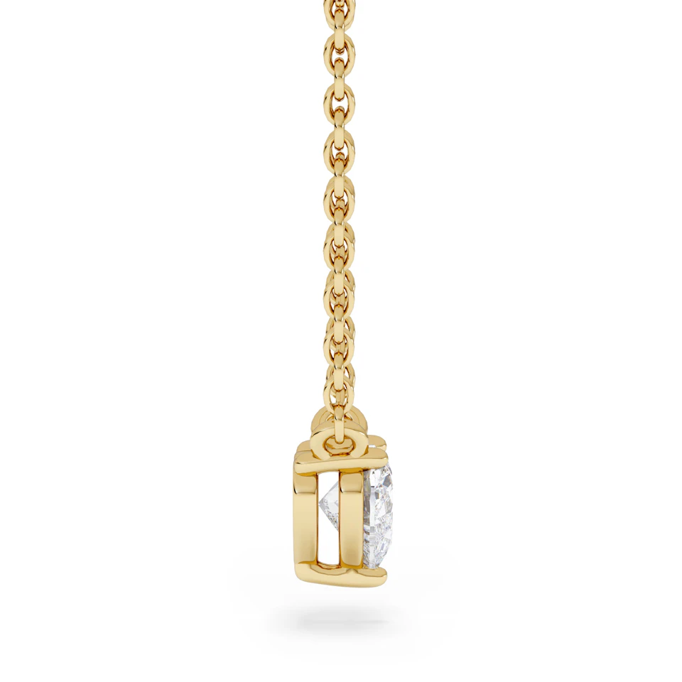 Wanderlust Floating Heart Cut Lab Diamond Solitaire Necklace 0.25ct H/SI in 18K Gold Vermeil