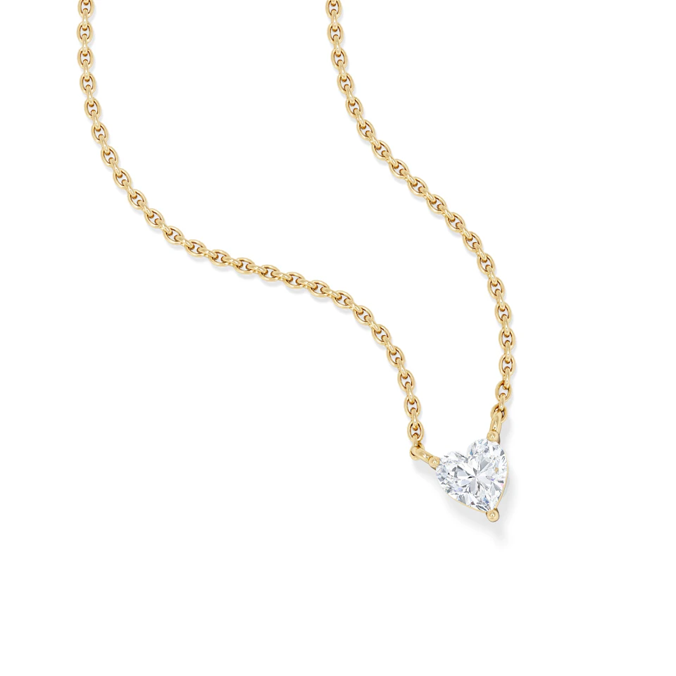 Wanderlust Floating Heart Cut Lab Diamond Solitaire Necklace 0.25ct H/SI in 18K Gold Vermeil