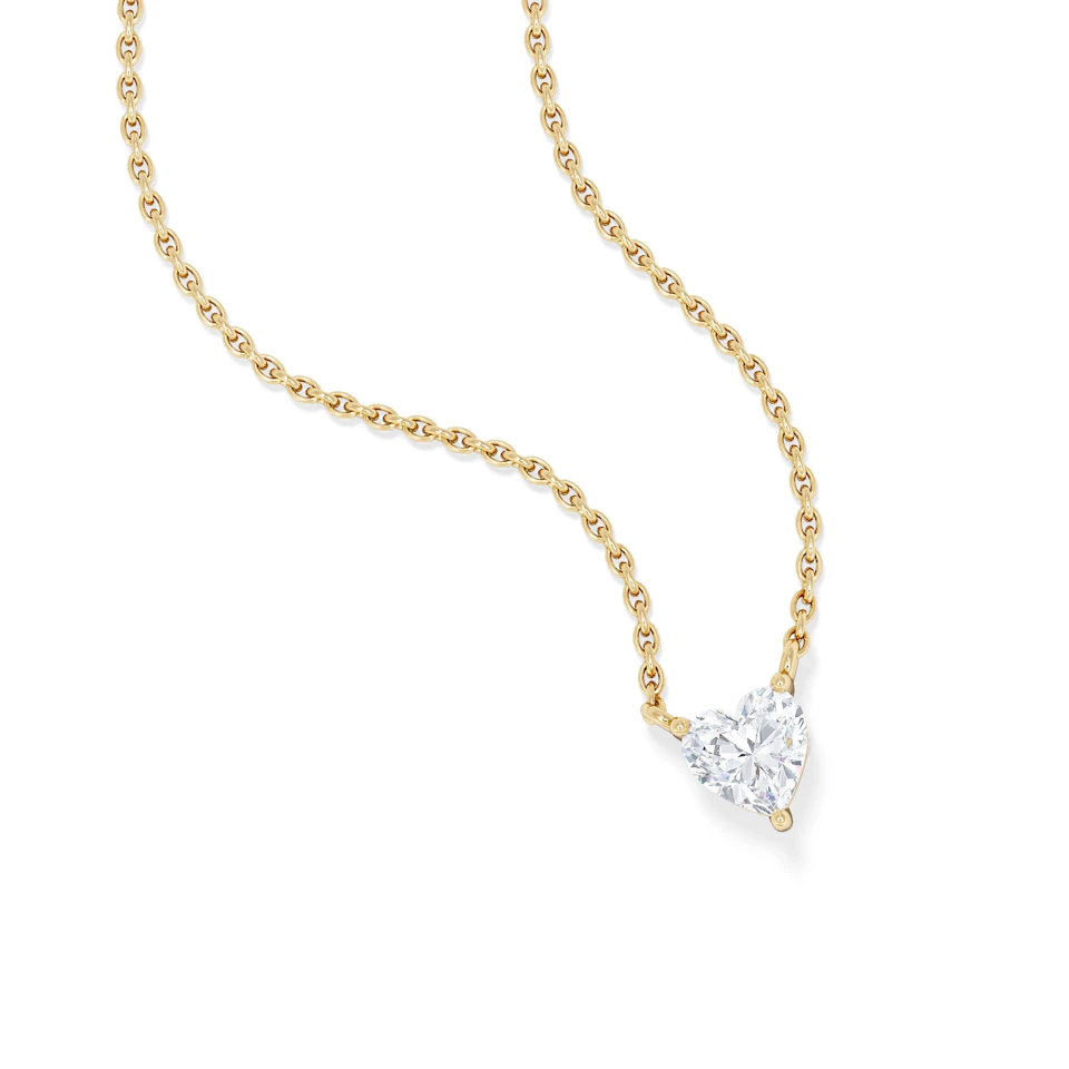 Wanderlust Floating Heart Cut Lab Diamond Solitaire Necklace 0.33ct H/SI in 18K Gold Vermeil