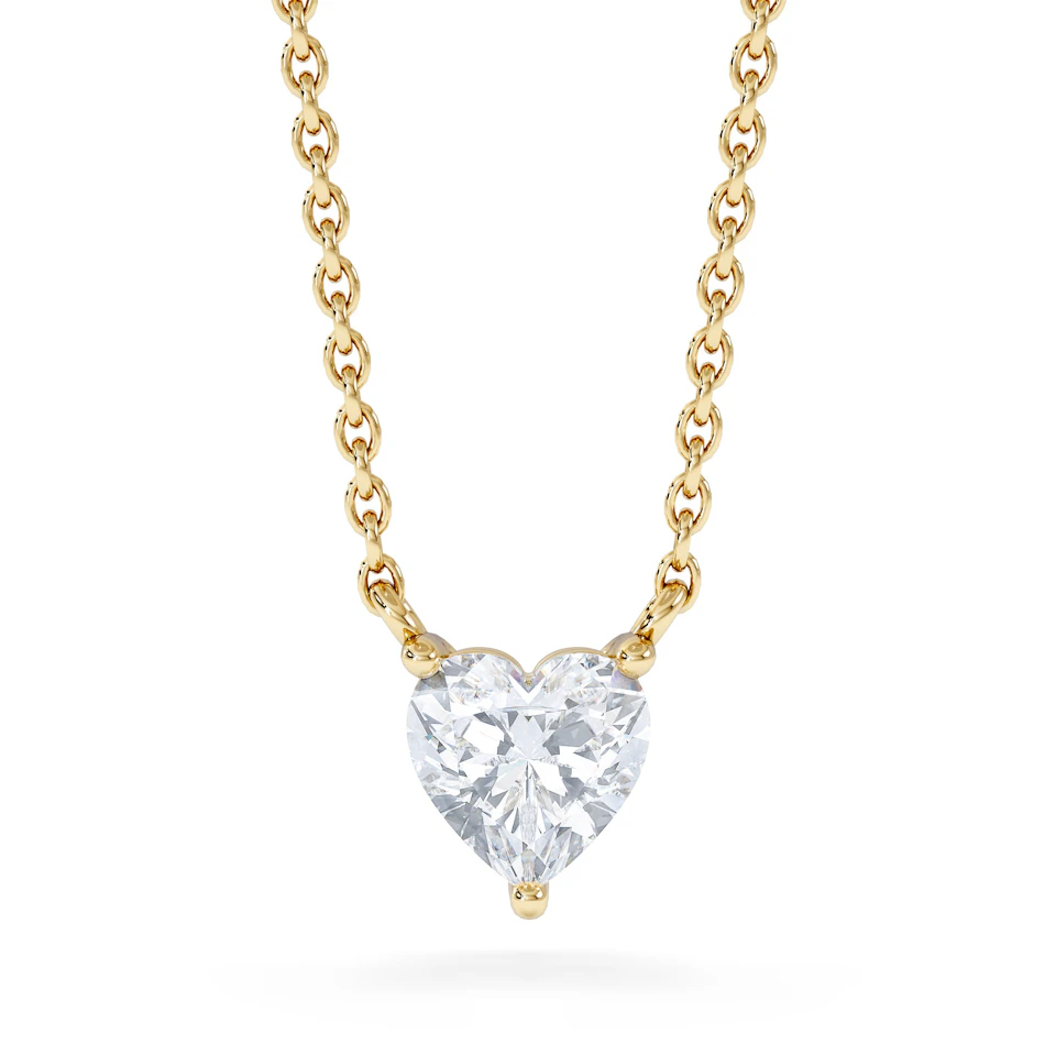 Wanderlust Floating Heart Cut Lab Diamond Solitaire Necklace 0.50ct H/SI in 9K Gold