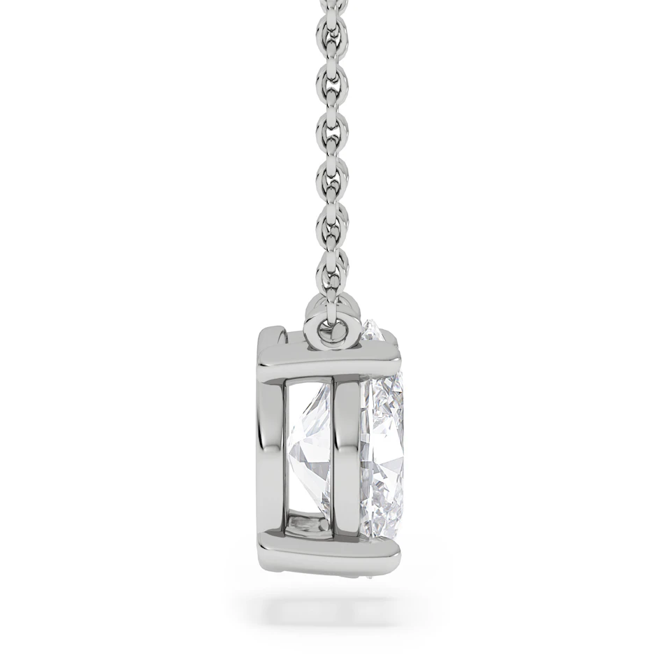 Wanderlust Floating Oval Cut Lab Diamond Solitaire Necklace 1.50ct H/SI in 9K White Gold