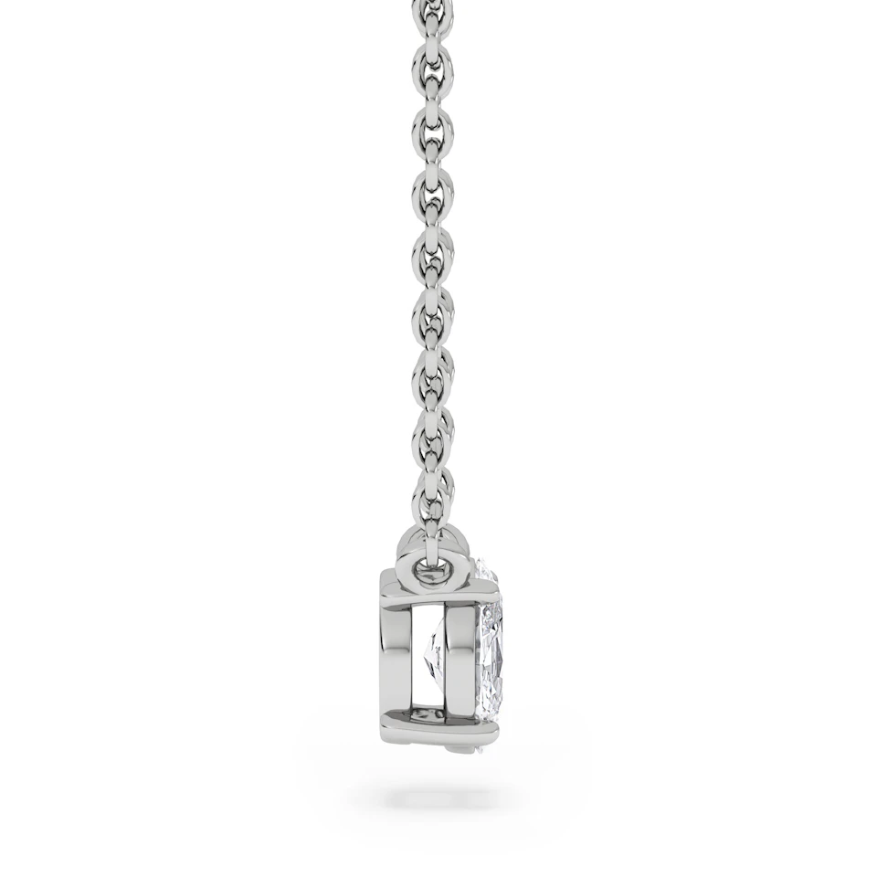 Wanderlust Floating Oval Cut Lab Diamond Solitaire Necklace 0.25ct H/SI in 925 Silver