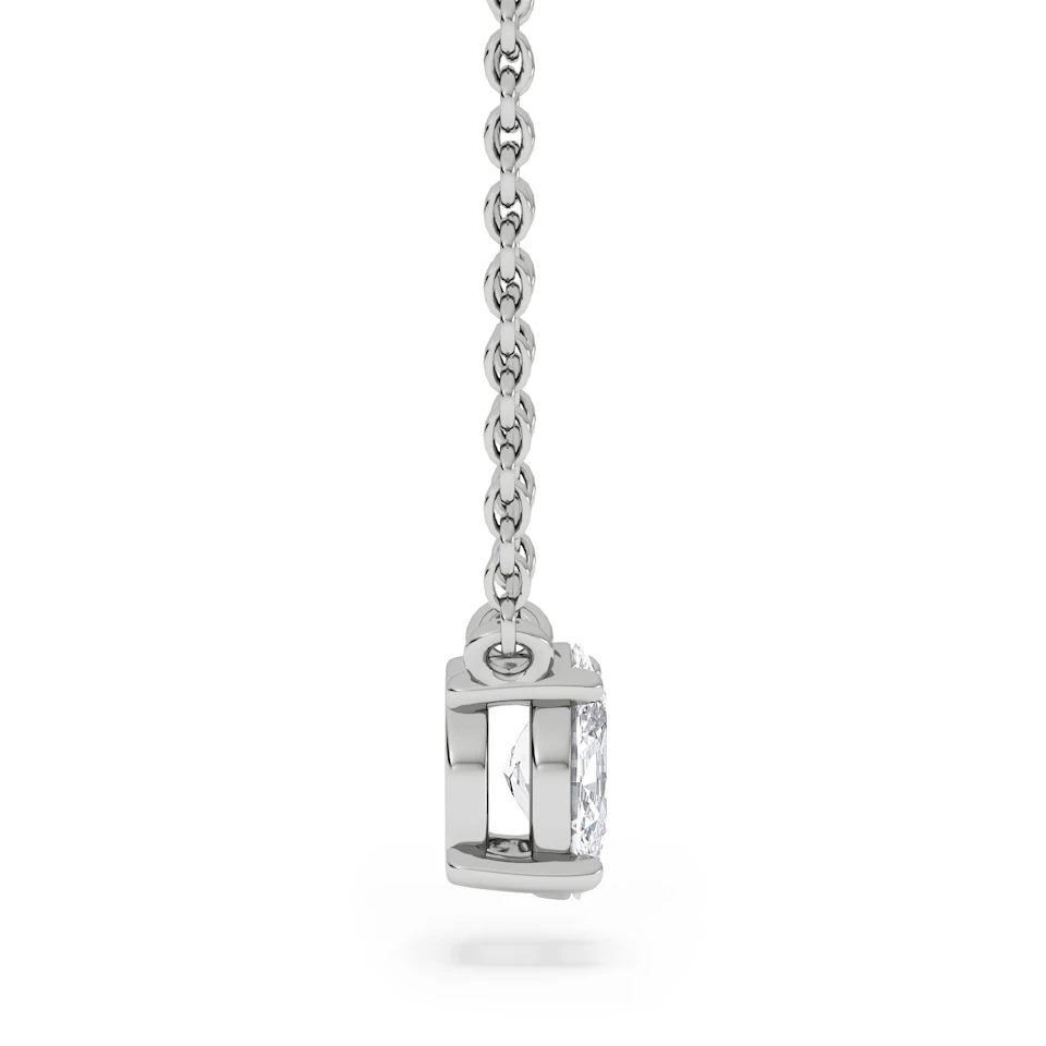 Wanderlust Floating Oval Cut Lab Diamond Solitaire Necklace 0.33ct H/SI in 925 Silver