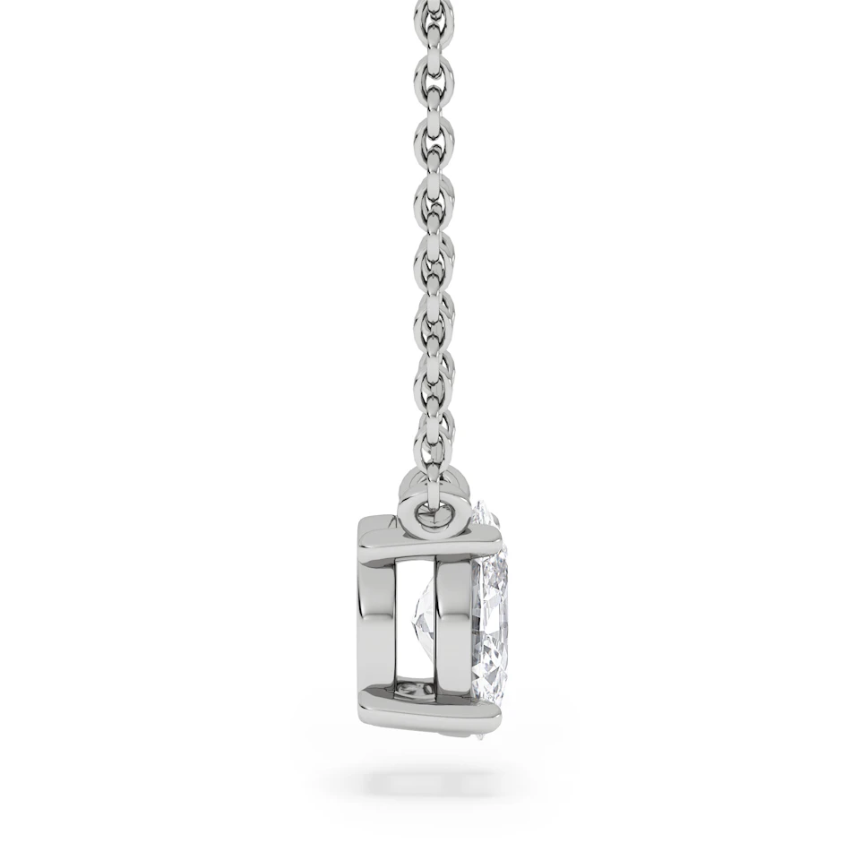 Wanderlust Floating Oval Cut Lab Diamond Solitaire Necklace 0.50ct H/SI in 9K White Gold