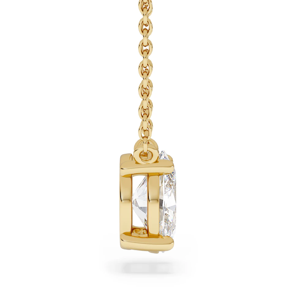 Wanderlust Floating Oval Cut Lab Diamond Solitaire Necklace 1.00ct H/SI in 9K Gold