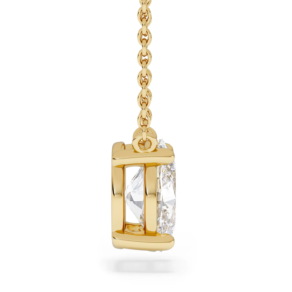 Wanderlust Floating Oval Cut Lab Diamond Solitaire Necklace 1.50ct H/SI in 9K Gold